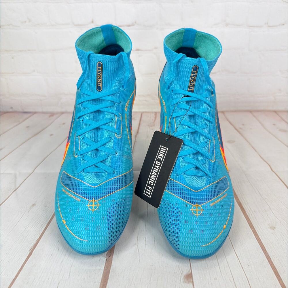 Nike Mercurial Superfly 8 Elite FG Chlorine Blue Soccer Cleats Sz 9.5 DJ2839-485 - Picture 6 of 10